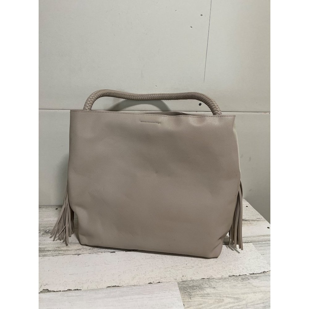 Mud Pie woman’s taupe colored tote bag with one handle